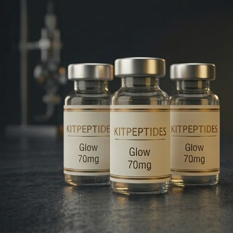 Accueil Glow Blend 70mg Kit de 10 – peptide de recherche KitPeptides